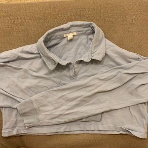 Cropped collared long sleeve
